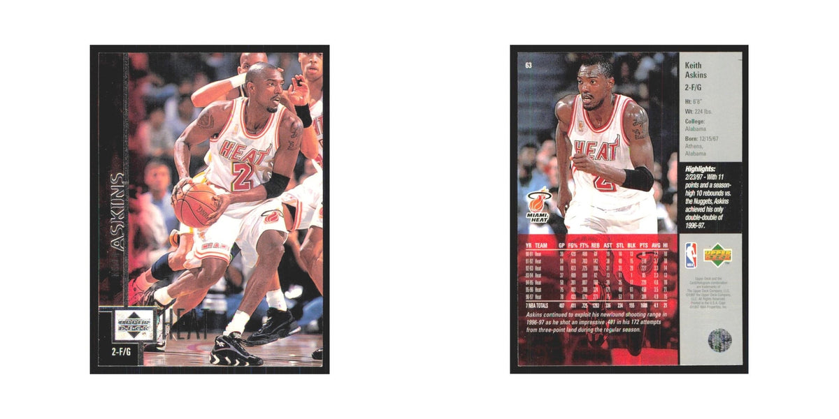 Keith Askins 1997 Upper Deck #63 Miami Heat Basketball Card NM