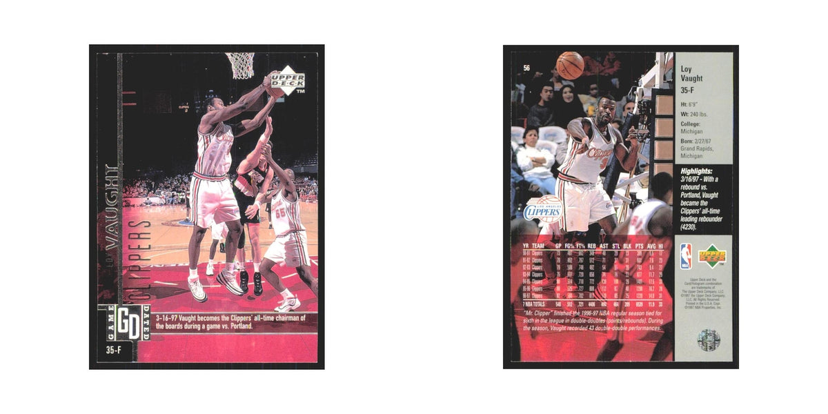 Loy Vaught 1997 Upper Deck #56 Los Angeles Clippers Basketball Card NM