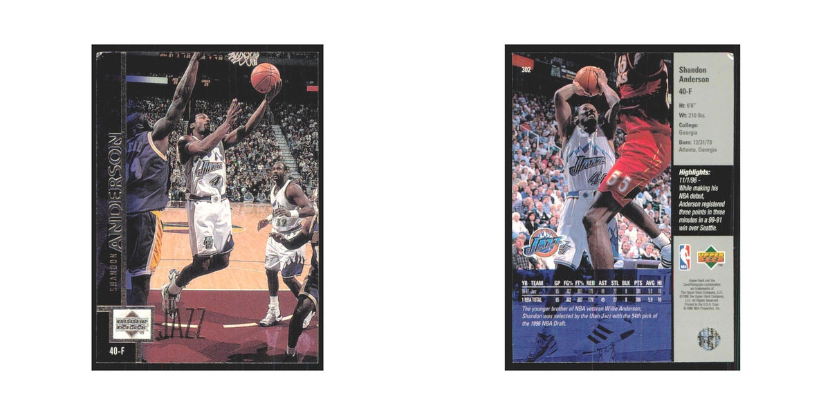 Shandon Anderson 1997 Upper Deck #302 Utah Jazz Basketball Card NM