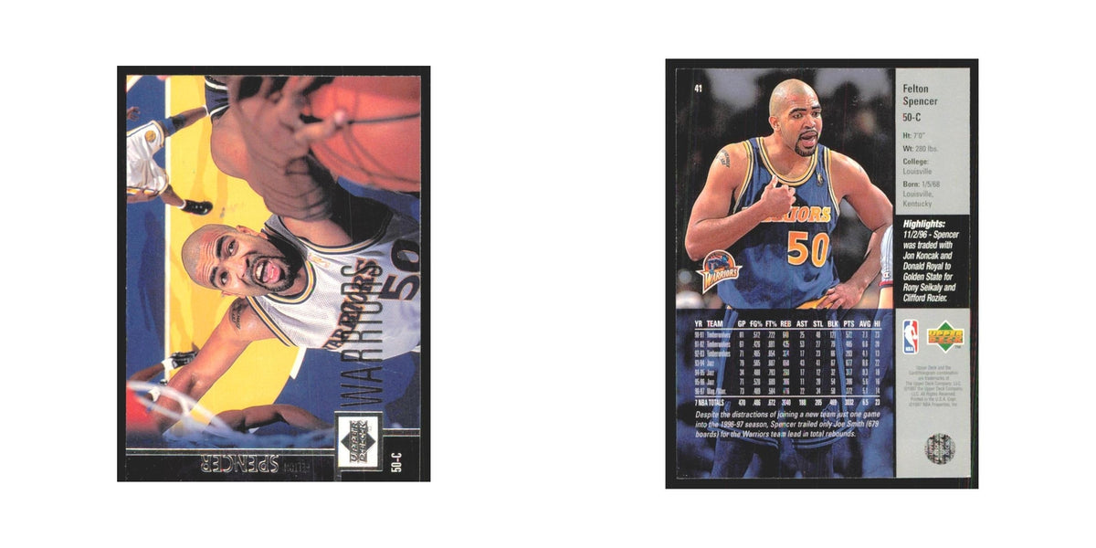 Felton Spencer 1997 Upper Deck #41 Golden State Warriors Basketball Card NM