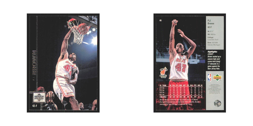 P.J. Brown 1997 Upper Deck #65 Miami Heat Basketball Card NM