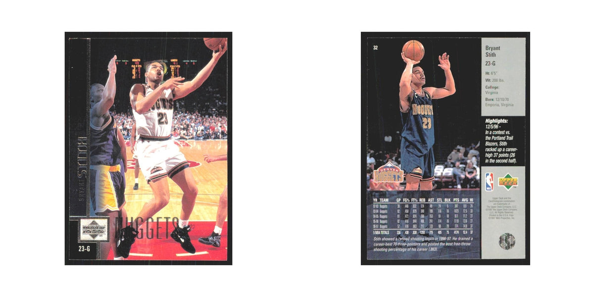 Bryant Stith 1997 Upper Deck #32 Denver Nuggets Basketball Card NM