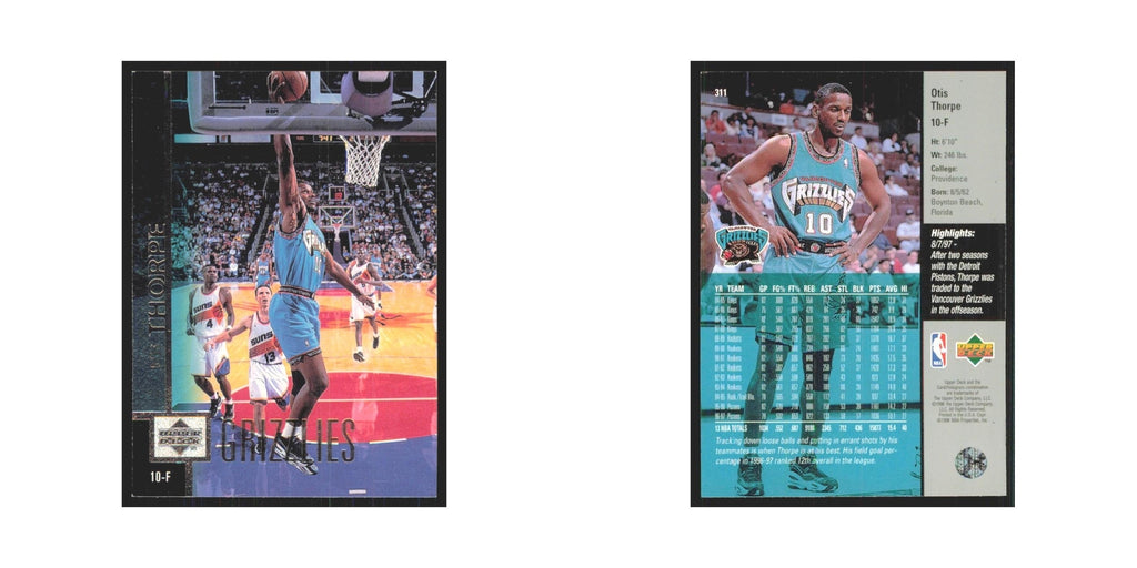 Otis Thorpe 1997 Upper Deck #311 Vancouver Grizzlies Basketball Card NM
