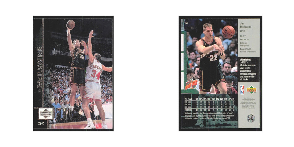 Jim Mcllvaine 1997 Upper Deck #294 Seattle SuperSonics Basketball Card NM