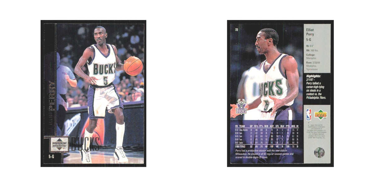 Elliot Perry 1997 Upper Deck #72 Milwaukee Bucks Basketball Card NM