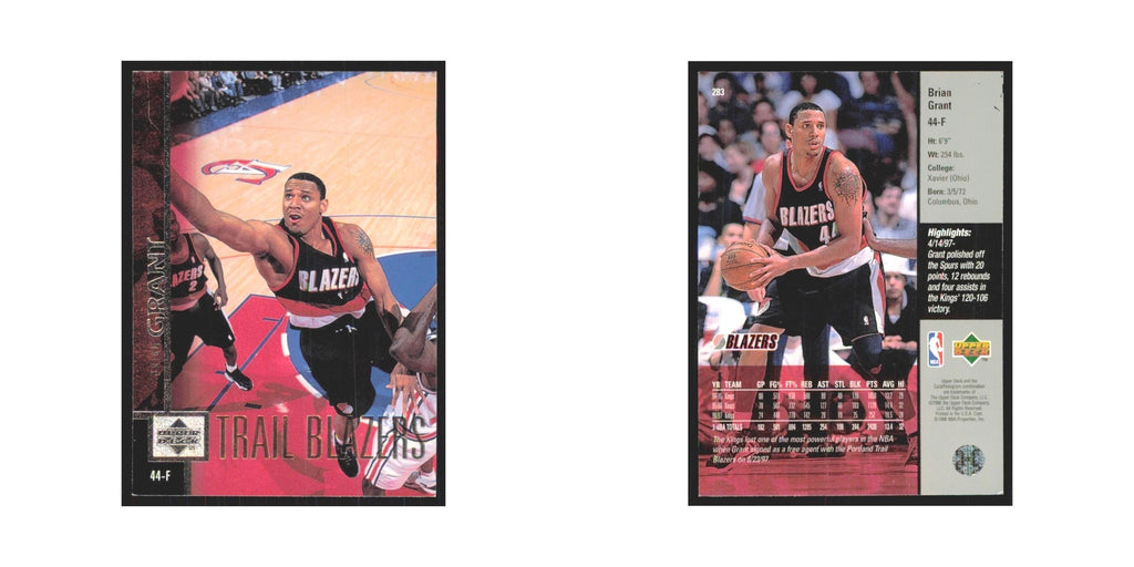 Brian Grant 1997 Upper Deck #283 Portland Trail Blazers Basketball Card NM