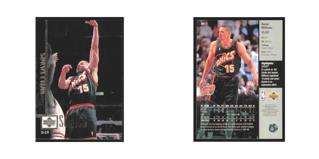 Aaron Williams 1997 Upper Deck #297 Seattle SuperSonics Basketball Card NM