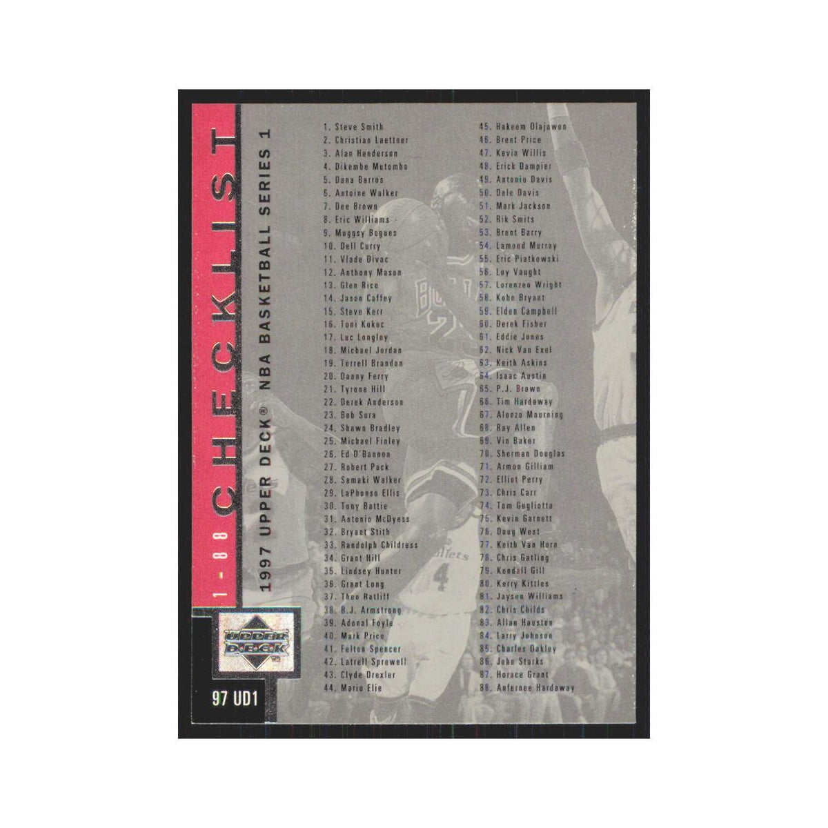Checklist 1997 Upper Deck #180 Basketball Card NM