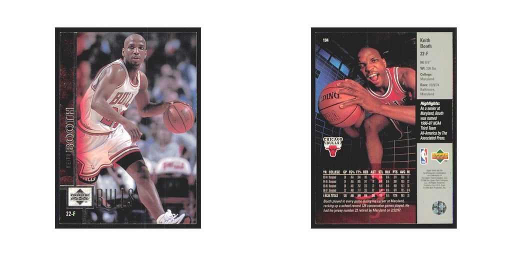 Keith Booth 1997 Upper Deck #194 Chicago Bulls Basketball Card NM