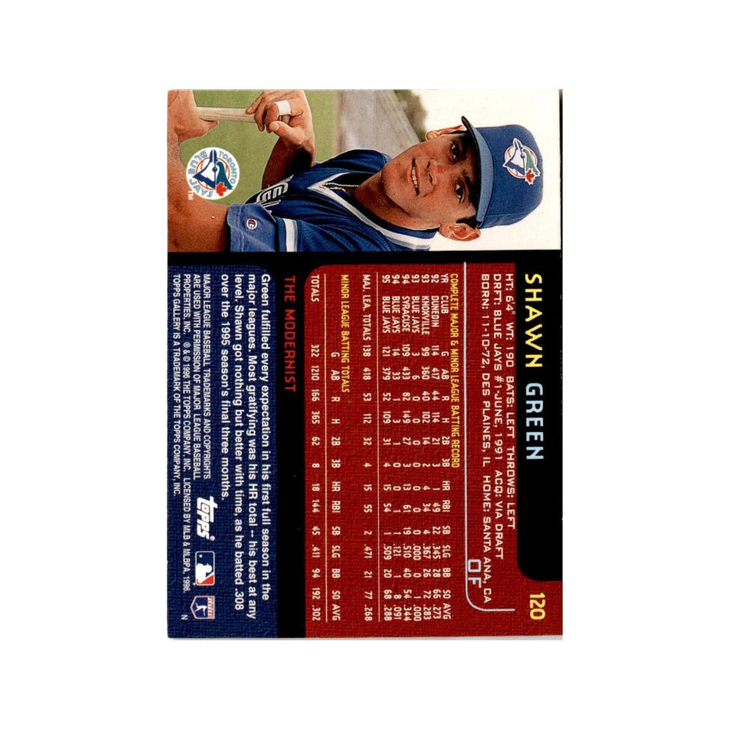 Shawn Green 1996 Topps Gallery #120 Toronto Blue Jays Baseball Card NM