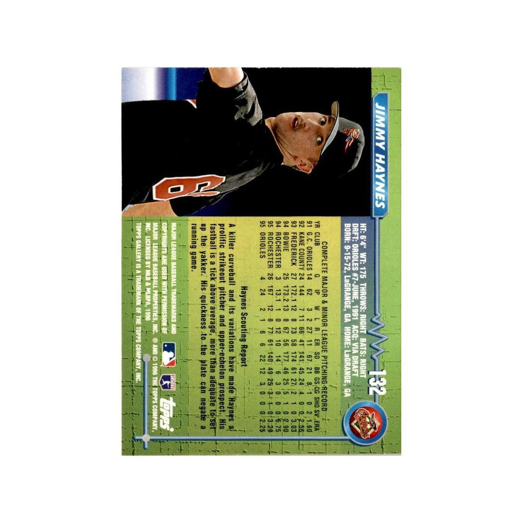 Jimmy Haynes Rookie 1996 Topps Gallery #132 Baltimore Orioles Baseball Card NM
