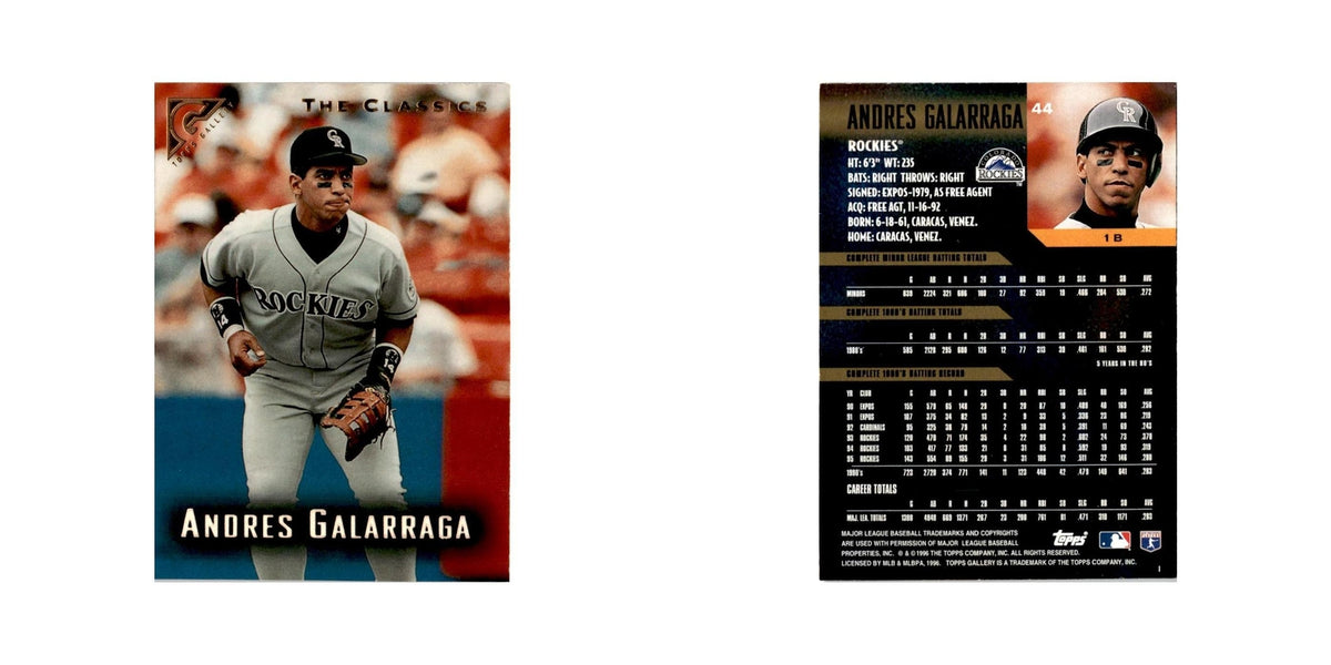 Andres Galarraga 1996 Topps Gallery #44 Colorado Rockies Baseball Card NM