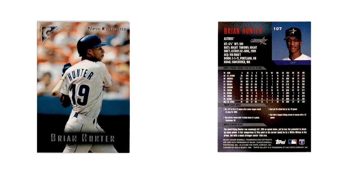 Brian Hunter 1996 Topps Gallery #107 Houston Astros Baseball Card NM