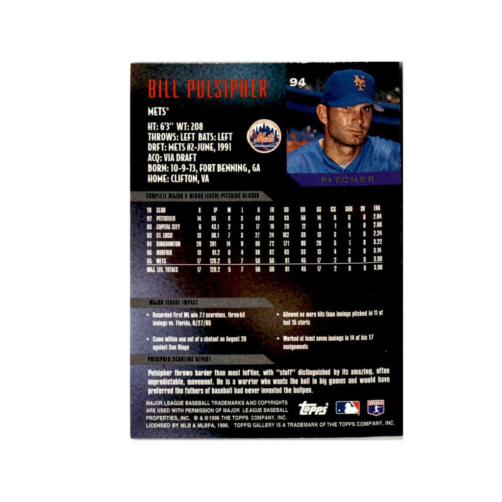 Bill Pulsipher 1996 Topps Gallery #94 New York Mets Baseball Card NM