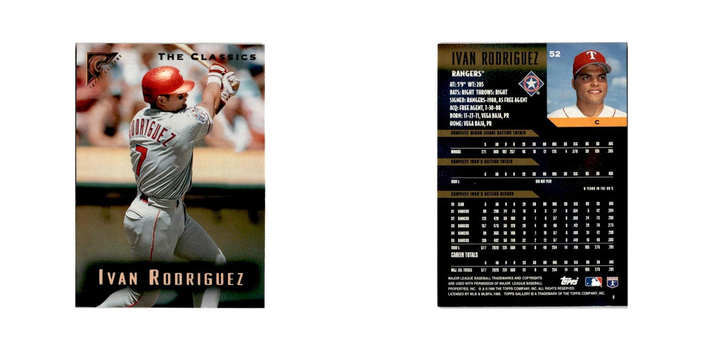 Ivan Rodriguez 1996 Topps Gallery #52 Texas Rangers Baseball Card NM