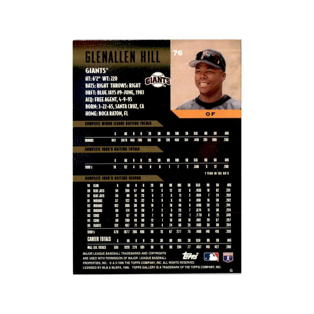 Glenallen Hill 1996 Topps Gallery #76 San Francisco Giants Baseball Card NM