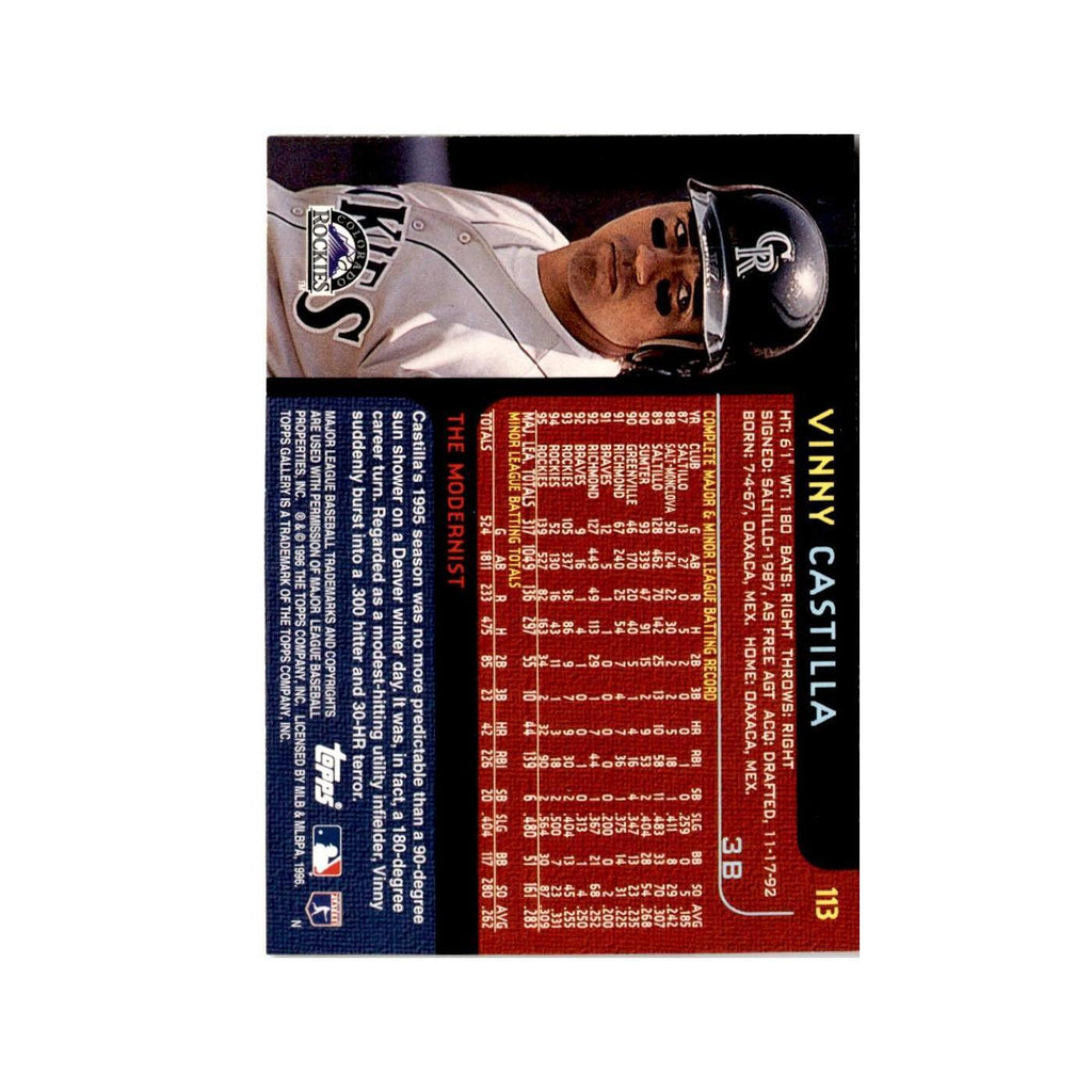 Vinny Castilla 1996 Topps Gallery #113 Colorado Rockies Baseball Card NM