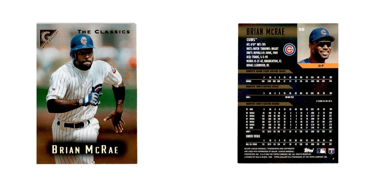 Brian McRae 1996 Topps Gallery #56 Chicago Cubs Baseball Card NM