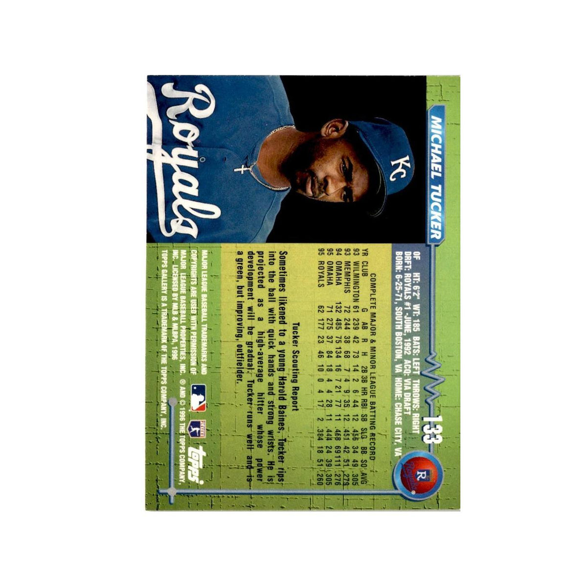 Michael Tucker Rookie 1996 Topps Gallery #133 Kansas City Royals NM