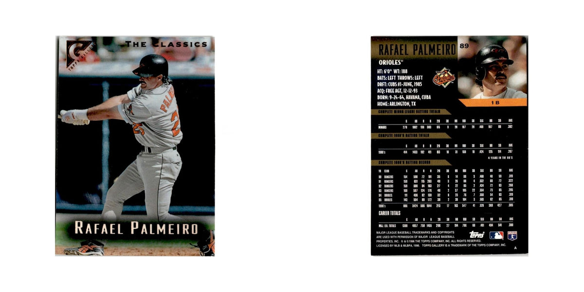 Rafael Palmeiro 1996 Topps Gallery #89 Baltimore Orioles Baseball Card NM