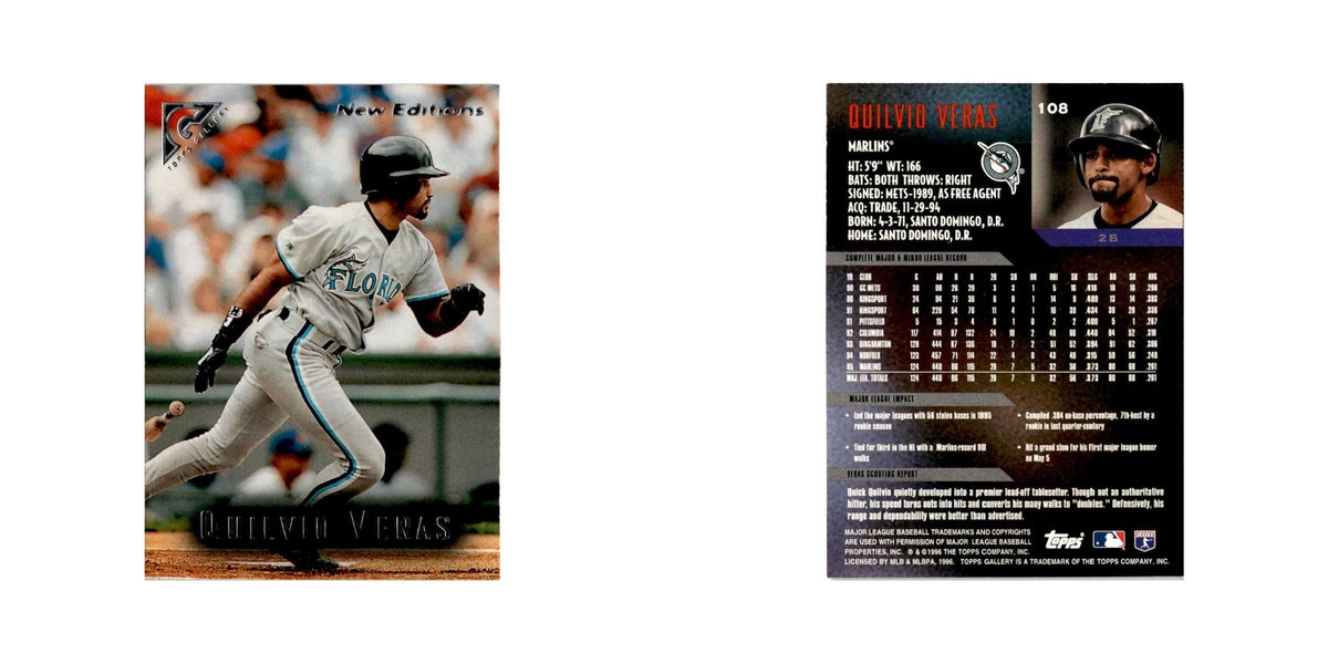 Quilvio Veras 1996 Topps Gallery #108 Florida Marlins Baseball Card NM