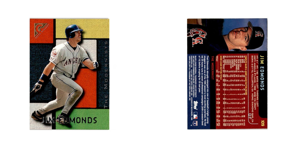 Jim Edmonds 1996 Topps Gallery #109 California Angels Baseball Card NM