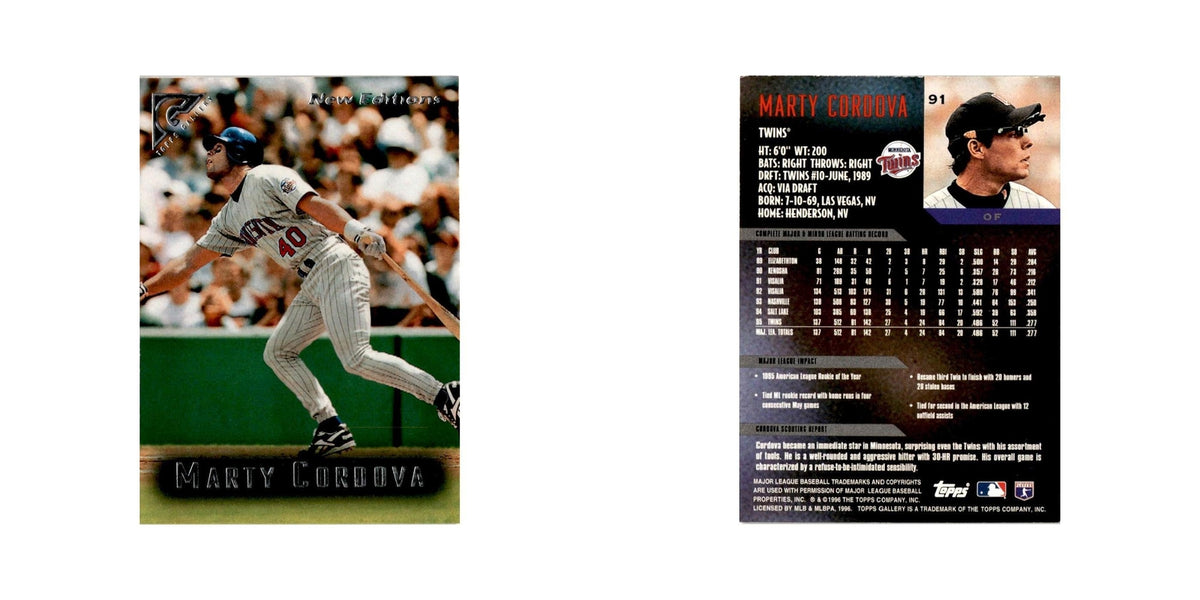 Marty Cordova 1996 Topps Gallery #91 Minnesota Twins Baseball Card NM
