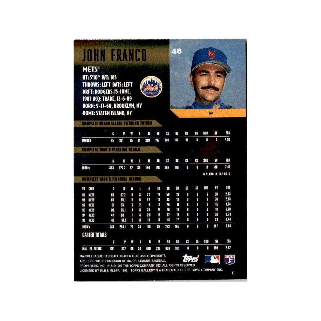 John Franco 1996 Topps Gallery #48 New York Mets Baseball Card NM