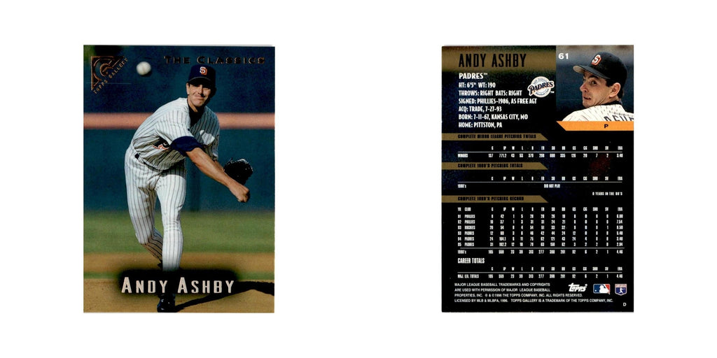 Andy Ashby 1996 Topps Gallery #61 San Diego Padres Baseball Card NM