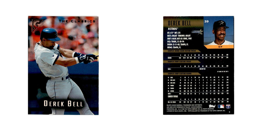 Derek Bell 1996 Topps Gallery #39 Houston Astros Baseball Card NM