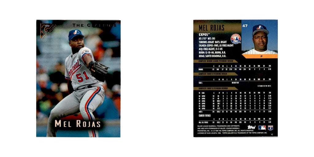 Mel Rojas 1996 Topps Gallery #47 Montreal Expos Baseball Card NM