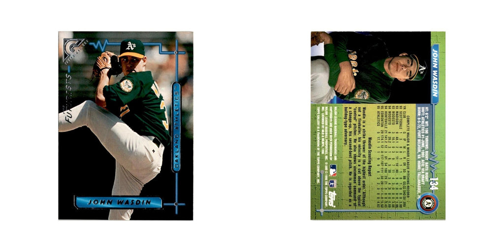 John Wasdin Rookie 1996 Topps Gallery #134 Oakland Athletics Baseball Card NM