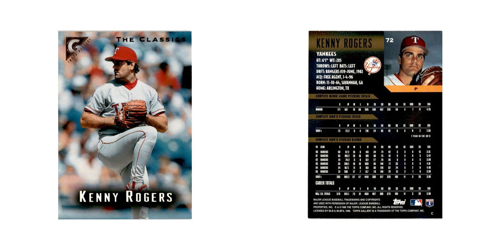 Kenny Rogers 1996 Topps Gallery #72 New York Yankees Baseball Card NM