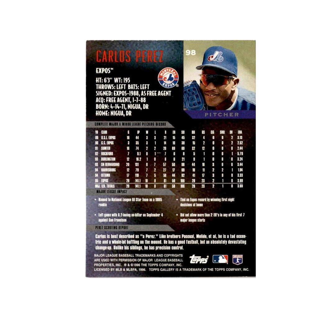Carlos Perez 1996 Topps Gallery #98 Montreal Expos Baseball Card NM