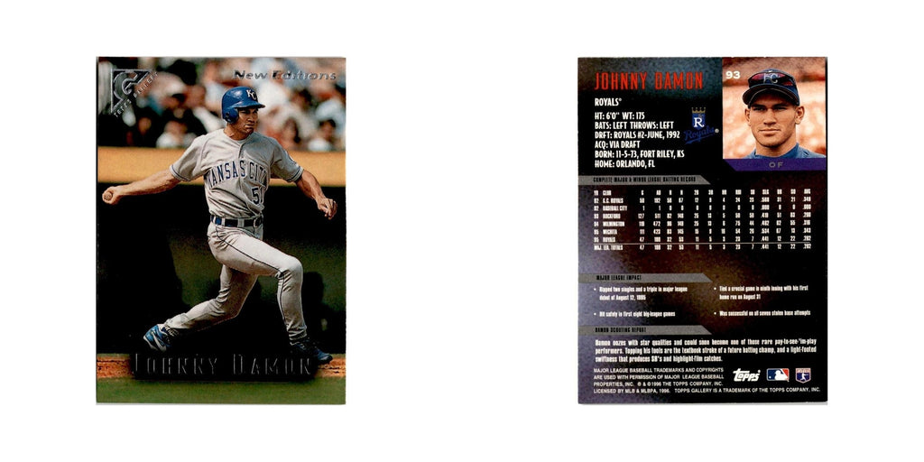 Johnny Damon 1996 Topps Gallery #93 Kansas City Royals Baseball Card NM