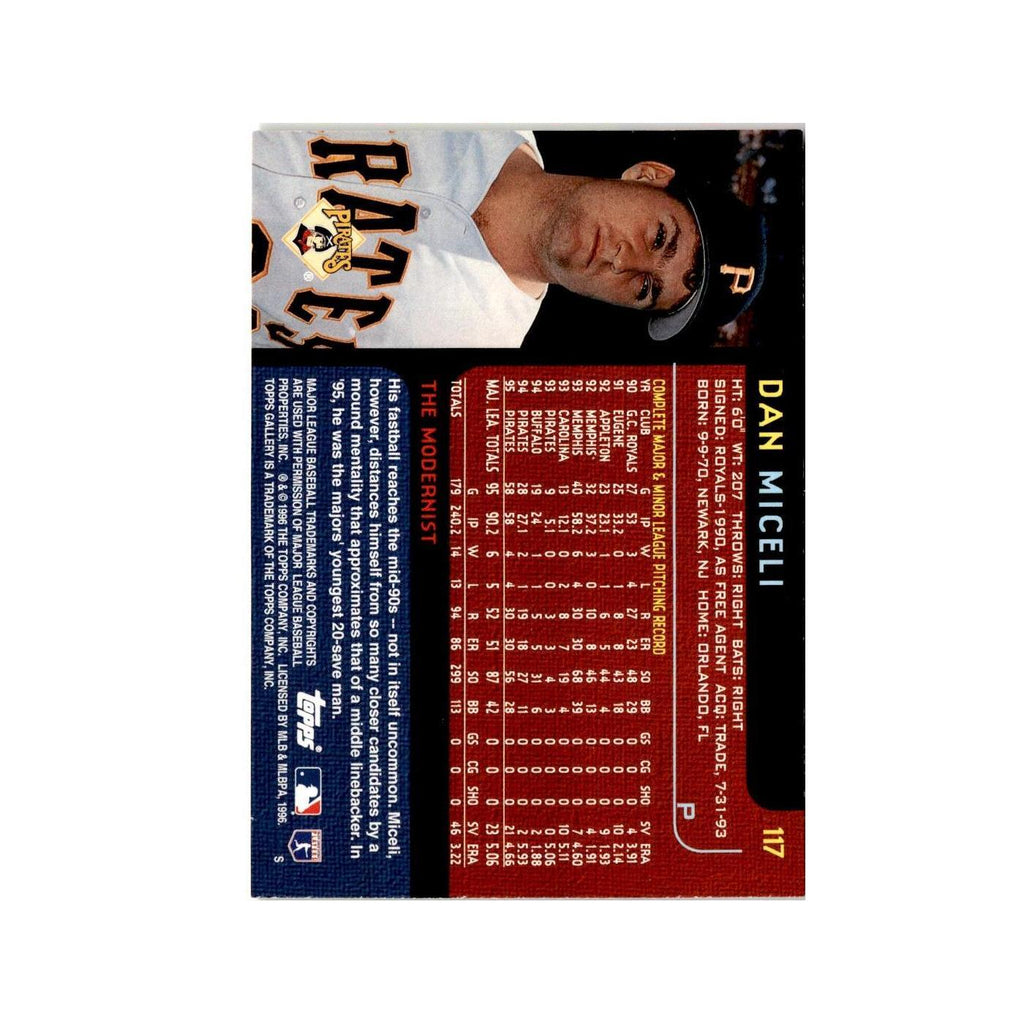Dan Miceli 1996 Topps Gallery #117 Pittsburgh Pirates Baseball Card NM
