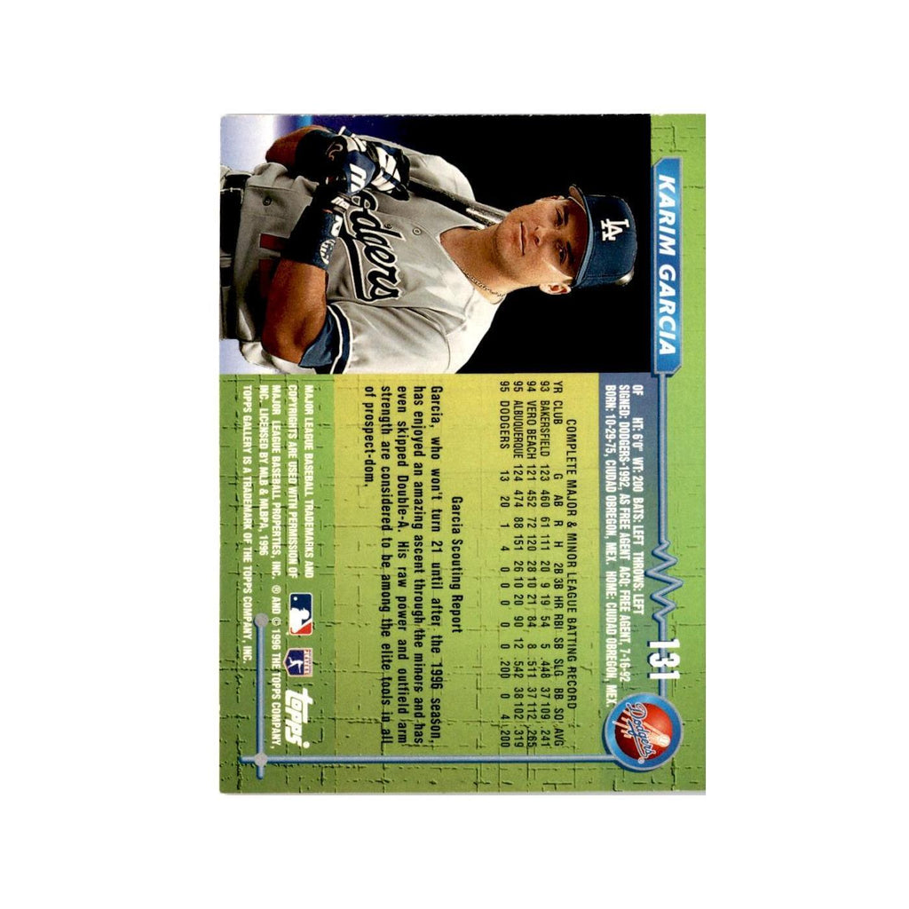 Karim Garcia Rookie 1996 Topps Gallery #131 Los Angeles Dodgers Baseball Card NM