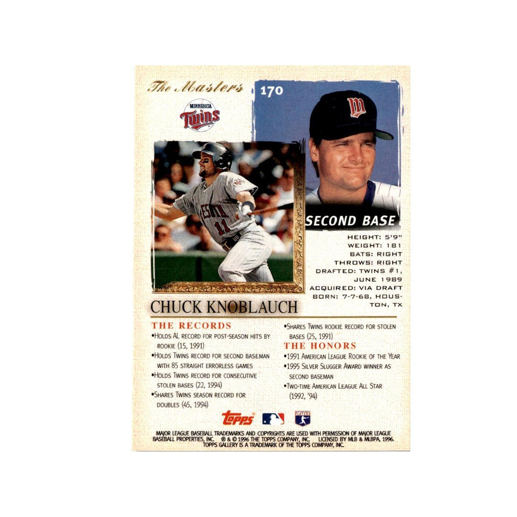 Chuck Knoblauch 1996 Topps Gallery #170 Minnesota Twins Baseball Card NM