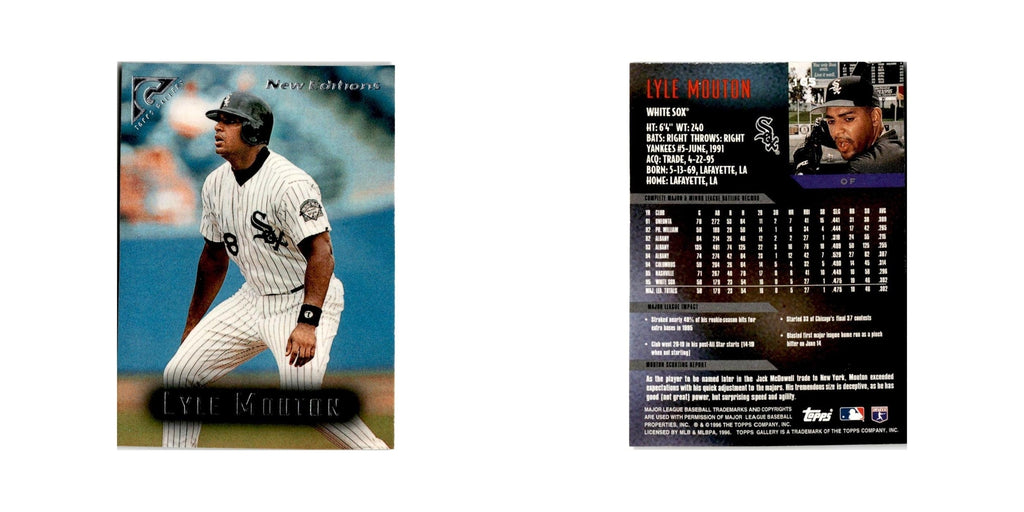 Lyle Mouton 1996 Topps Gallery #105 Chicago White Sox Baseball Card NM