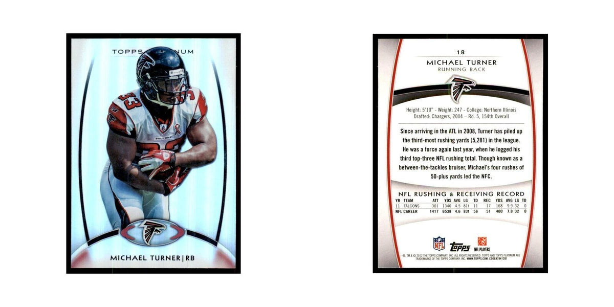 2012 Topps Platinum Michael Turner Football Cards #18
