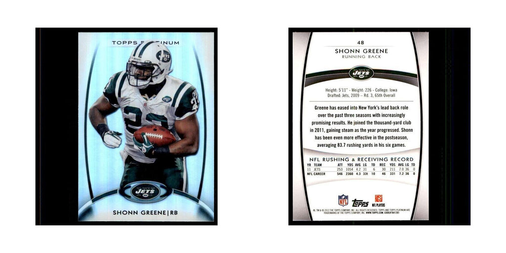 2012 Topps Platinum Shonn Greene Football Cards #48