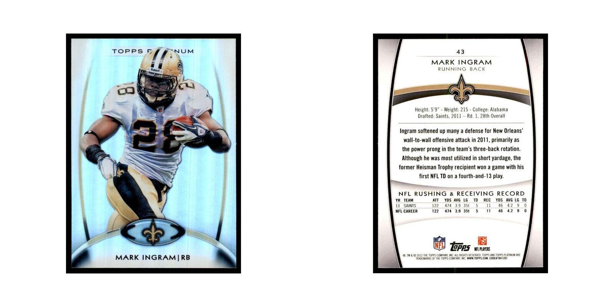 2012 Topps Platinum Mark Ingram Football Cards #43