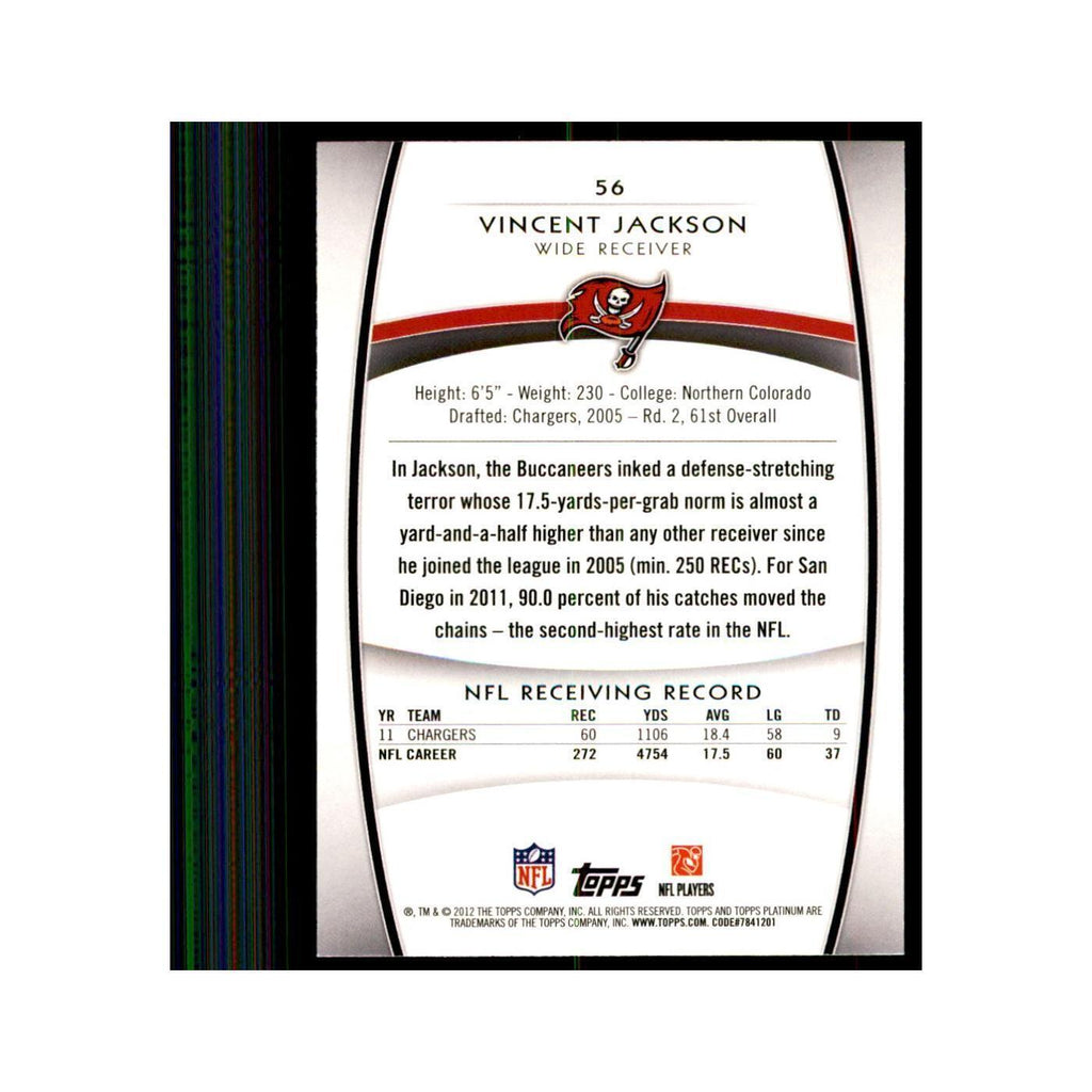 2012 Topps Platinum Vincent Jackson Football Cards #56
