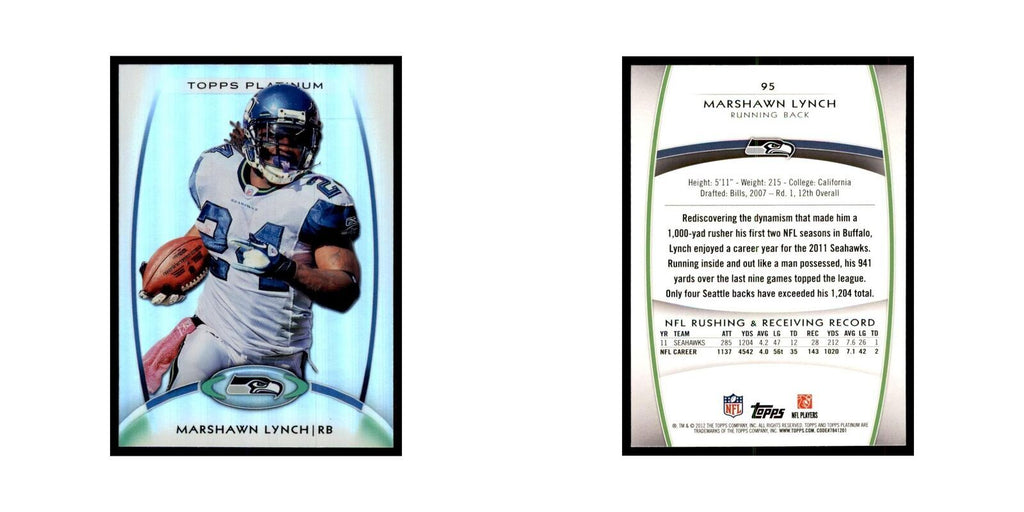 2012 Topps Platinum Marshawn Lynch Football Cards #95