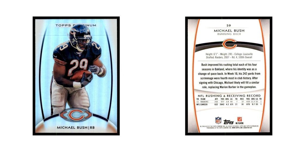 2012 Topps Platinum Michael Bush Football Cards #59