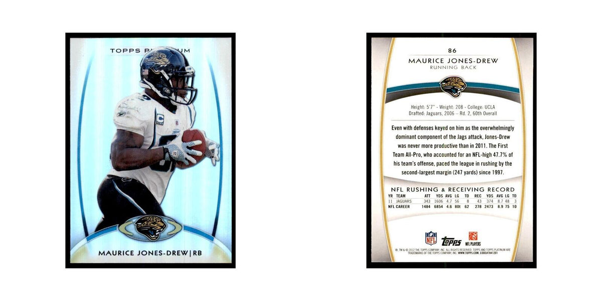 2012 Topps Platinum Maurice Jones-Drew Football Cards #86