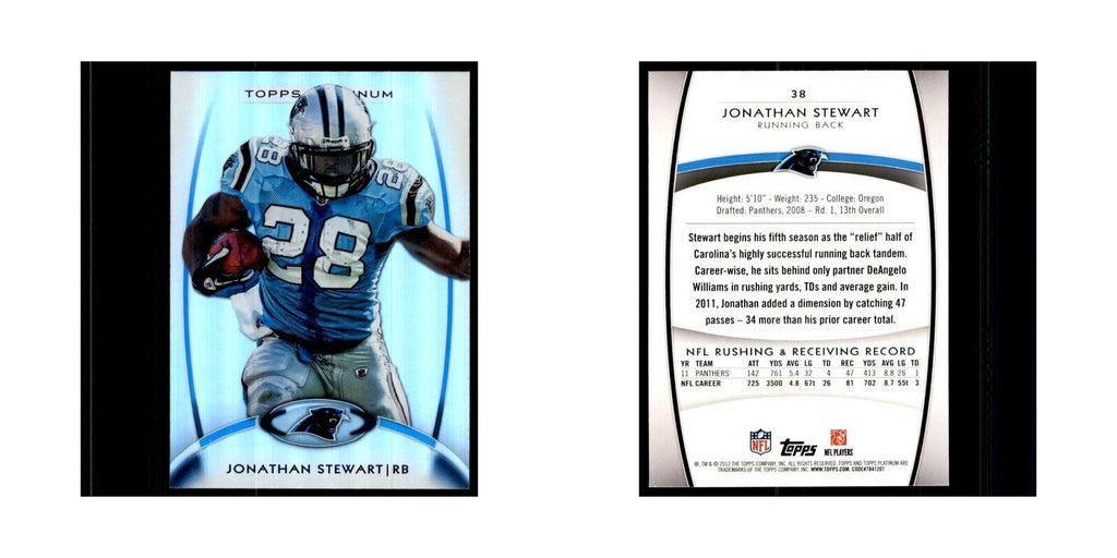 2012 Topps Platinum Jonathan Stewart Football Cards #38