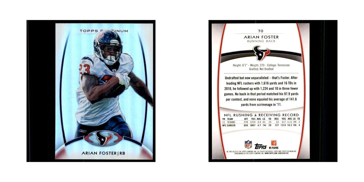 2012 Topps Platinum Arian Foster Football Cards #70