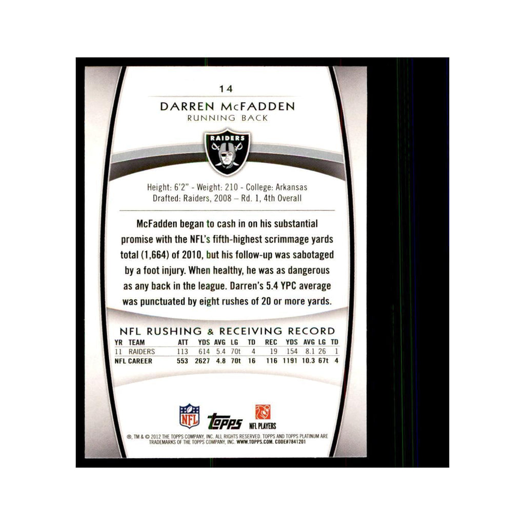 2012 Topps Platinum Darren McFadden Football Cards #14