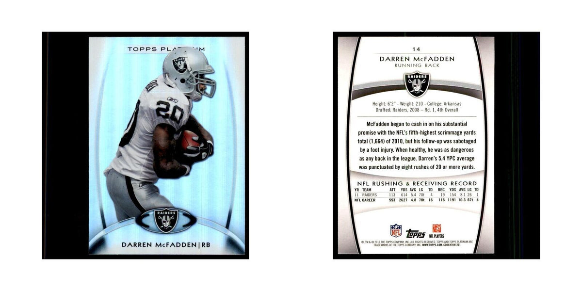 2012 Topps Platinum Darren McFadden Football Cards #14